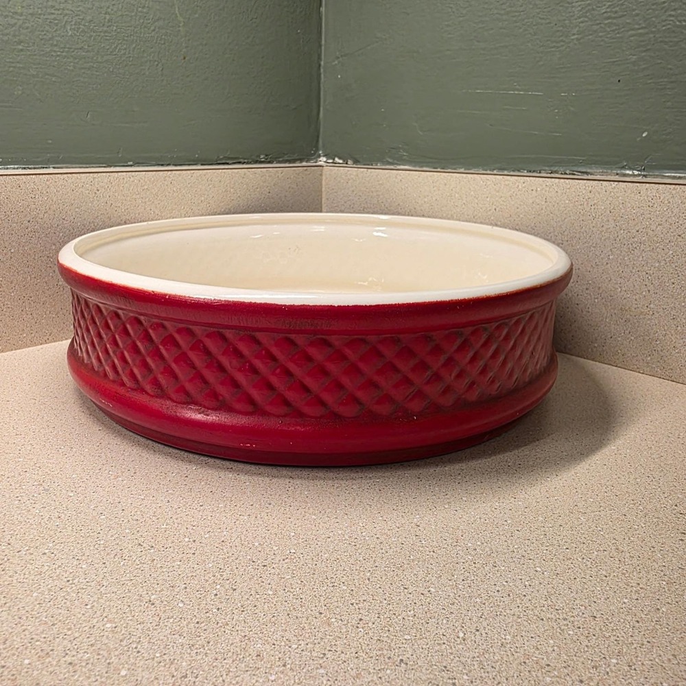 Haeger Ceramic Succulent Pottery Planter 10" Red 863 Diamond Quilted Pattern USA